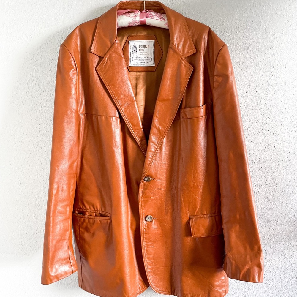 Vintage leather blazer jacket-  London Fog